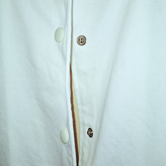 White denim oversized jacket with hood and pockets - Picture 9 of 11